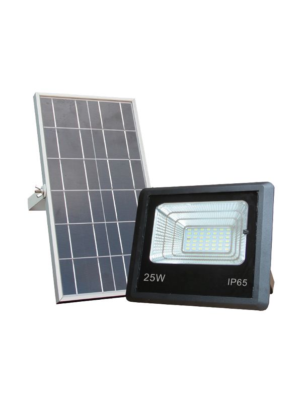 Refletor Solar LED 25w Auto Recarregável Branco Frio Premium