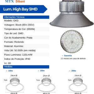 Luminária high-bay SMD