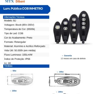 Luminária pública COB INMETRO