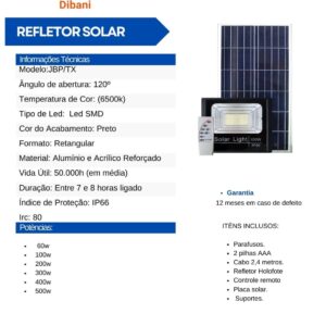 Refletor solar JBP/TX