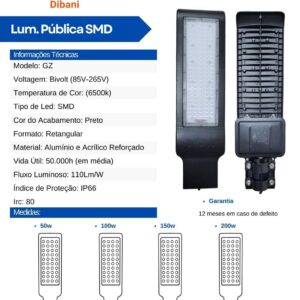 Luminária pública SMD GZ